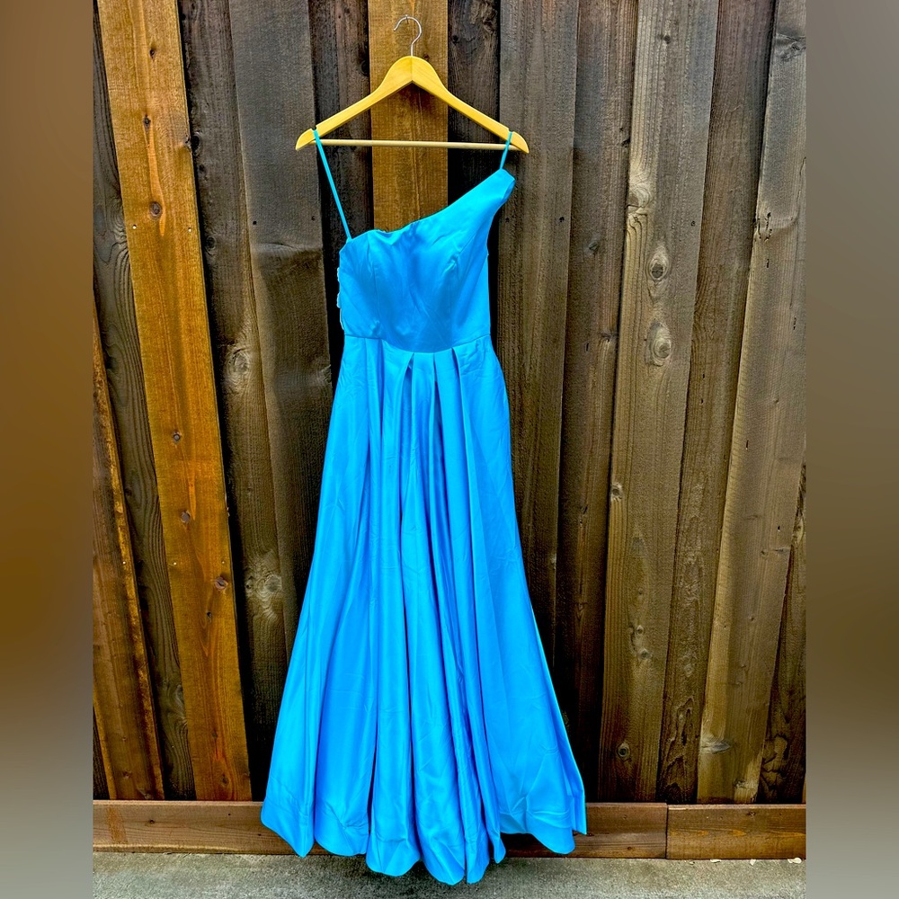 Brand New Hebeos A-Line Princess Satin, Floor Length Dress, Size 2.